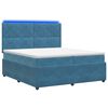 vidaXL Lit boxspring LED avec matelas Bleu 200 x 200 cm Velours