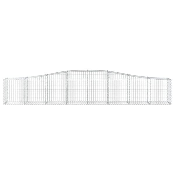 vidaXL Paniers à gabions arqués 4 pcs 400x50x60/80 cm Fer galvanisé