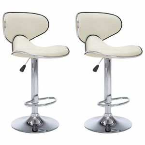 vidaXL Tabourets de bar lot de 2 cr&egrave;me similicuir
