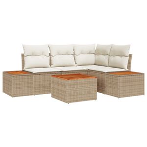 vidaXL Ensemble de canap&eacute; de jardin 4 pcs Beige et cr&egrave;me Polyrotin