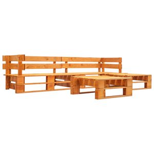 vidaXL Canap&eacute;s de jardin palette 4 pcs Bois Marron miel
