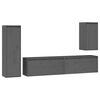 vidaXL Meubles TV 4 pcs Gris Bois massif de pin