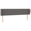 vidaXL T&ecirc;te de lit avec oreilles Gris 163x23x78/88 cm Similicuir