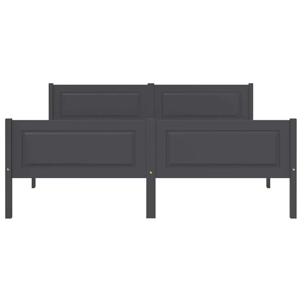 vidaXL Cadre de lit sans matelas bois massif de pin gris 160x200 cm