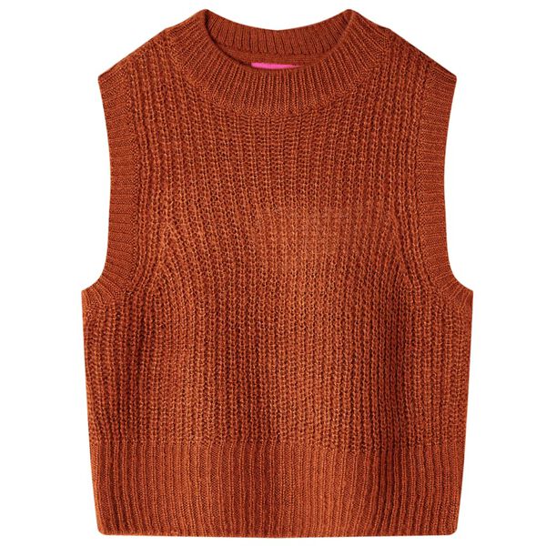 Gilet pull-over tricoté pour enfants cognac 104