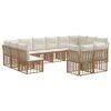 vidaXL Ensemble de canap&eacute;s d'ext&eacute;rieur 12 pcs Blanc Naturel et Cr&egrave;me