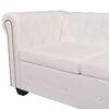 vidaXL Canap&eacute; d'angle Chesterfield 6 places Cuir artificiel Blanc