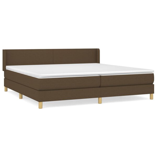 vidaXL Sommier &agrave; lattes de lit avec matelas Marron fonc&eacute; 200x200 cm