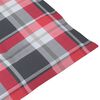 vidaXL Chaises de jardin lot de 2 et coussins &agrave; carreaux rouges Teck