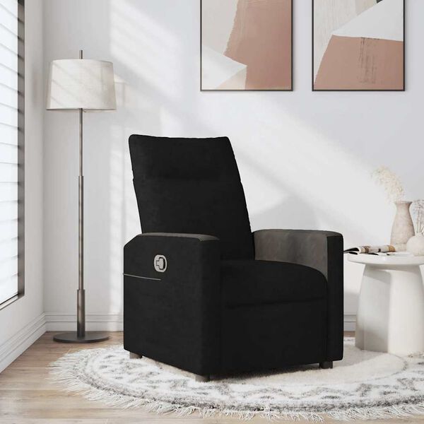 vidaXL Fauteuil inclinable Noir Tissu