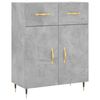 vidaXL Buffet gris b&eacute;ton 69,5x34x90 cm bois d'ing&eacute;nierie
