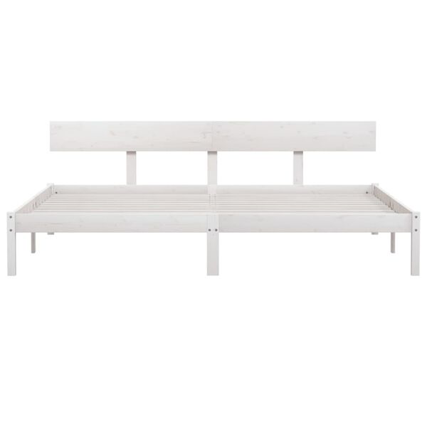 vidaXL Cadre de lit sans matelas blanc bois massif 200x200 cm