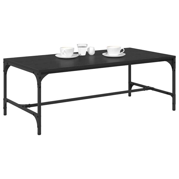 vidaXL Table basse Ch&ecirc;ne noir 100 x 50 x 35 cm Bois d'ing&eacute;nierie