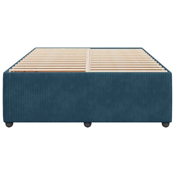 vidaXL Cadre de lit sans matelas bleu 140x200 cm velours