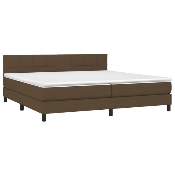 vidaXL Sommier &agrave; lattes de lit avec matelas Marron fonc&eacute; 200x200 cm