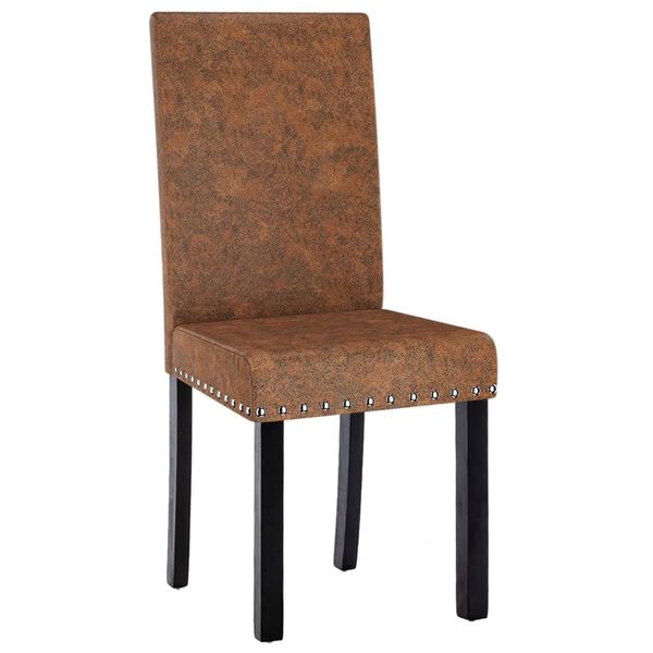 vidaXL Chaises &agrave; manger lot de 2 marron tissu