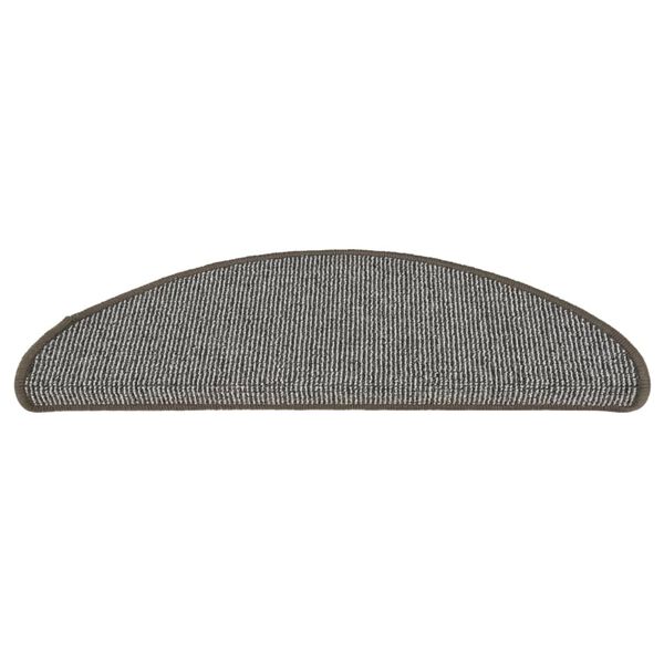 vidaXL Tapis d'escalier 15 pi&egrave;ces 65 x 21 x 4 cm Gris Demi-rond Grand