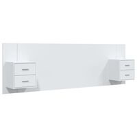 Tête De Lit Murale Avec 2 Armoires De Chevet Intégrées - Bois D'ingénierie, Couleur Chêne Fumé