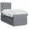 vidaXL Sommier &agrave; lattes de lit avec matelas Gris clair 90x200 cm Tissu