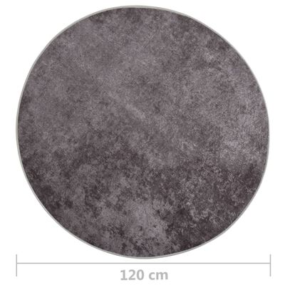 vidaXL Tapis lavable antidérapant φ120 cm Gris