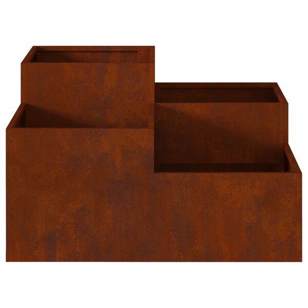 vidaXL Cache-pot de jardin Rouill&eacute; 100 x 100 x 48 cm Acier patin&eacute;