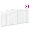 vidaXL Paniers &agrave; gabions arqu&eacute;s 3 pcs 400x30x160/180 cm Fer galvanis&eacute;