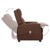 vidaXL Fauteuil de massage Marron Similicuir