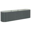 vidaXL Lit sur&eacute;lev&eacute; de jardin 320x80x81 cm Acier galvanis&eacute; Gris