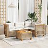 vidaXL Salon de jardin avec coussins 5 pcs beige r&eacute;sine tress&eacute;e