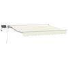 vidaXL Cadre de store manuel avec LEDs Cr&egrave;me et Blanc 3,5 x 2,5 m