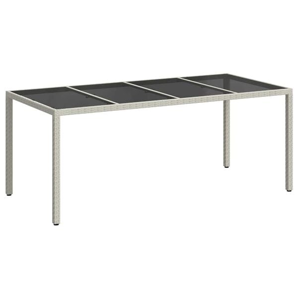 vidaXL Table de jardin pour repas Blanc 190 x 90 x 75 cm Poly rotin