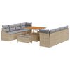vidaXL Ensemble de canap&eacute; de jardin 11 pc Beige polyrotin
