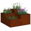 vidaXL Cache-pot de jardin Rouill&eacute; 100 x 100 x 48 cm Acier patin&eacute;