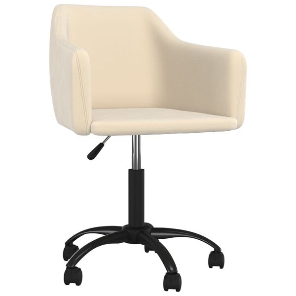 vidaXL Chaises pivotantes &agrave; manger lot de 2 Cr&egrave;me Velours