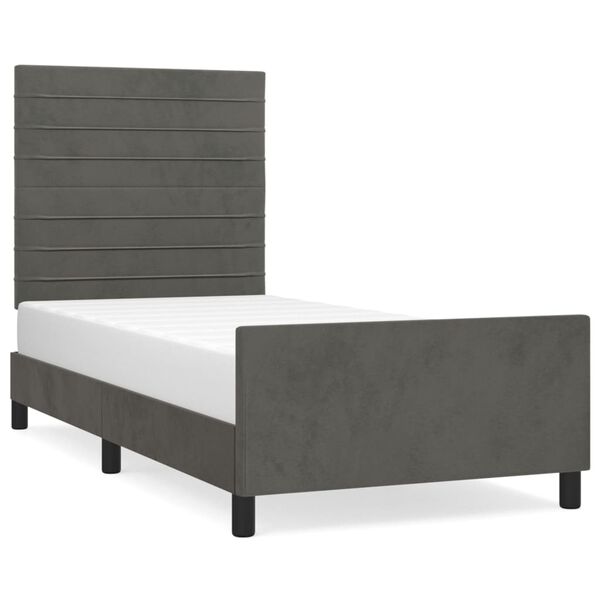 vidaXL Cadre de lit sans matelas gris fonc&eacute; 80x200 cm velours