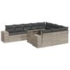 vidaXL Salon de jardin 11 pcs avec coussins gris clair r&eacute;sine tress&eacute;e