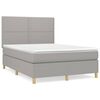 vidaXL Sommier &agrave; lattes de lit avec matelas Gris clair 140x190cm Tissu