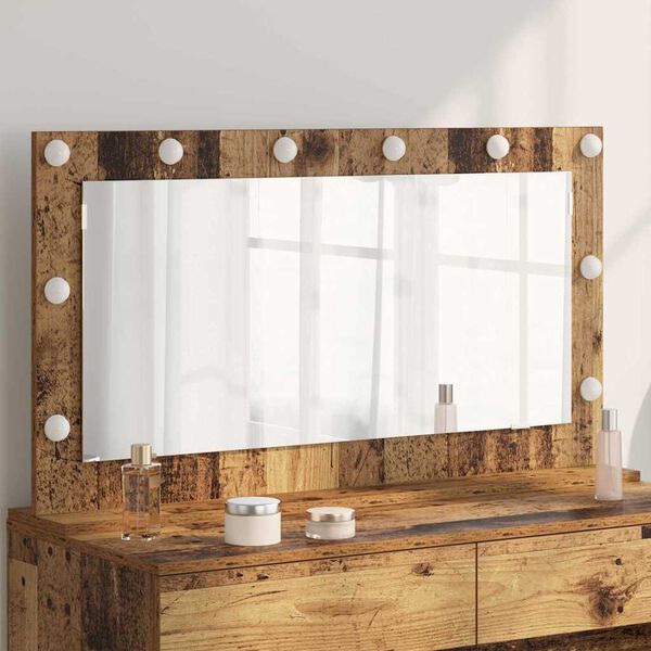 vidaXL Miroir de vanité avec miroir Bois Ancien 100 x 55 x 18 cm