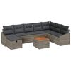 vidaXL Ensemble de canap&eacute; de jardin avec coussin 9 pcs Gris Poly rotin