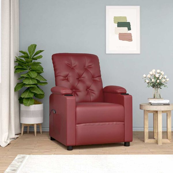 vidaXL Fauteuil Rouge bordeaux Similicuir