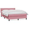 vidaXL Sommier &agrave; lattes de lit avec matelas rose 160x210 cm velours