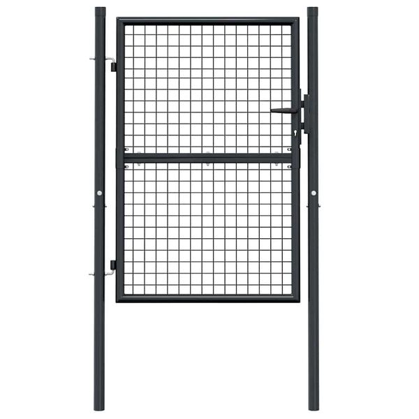vidaXL Portail de jardin grillagé en acier galvanisé gris 100 x 125 cm