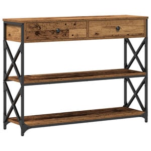 vidaXL Table Console avec tiroir Bois ancien 100 x 28 x 75 cm