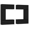 vidaXL Meubles TV 6 pcs Noir Bois massif de pin