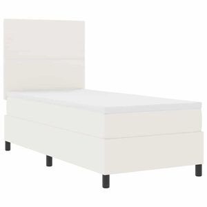 vidaXL Lit &agrave; ressorts avec t&ecirc;te de lit Cr&egrave;me et Blanc 80 x 200 cm