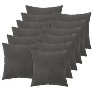 vidaXL Coussin avec oreiller HEERLEN 12 pi&egrave;ces Gris fonc&eacute; Velours