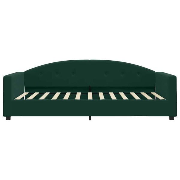 vidaXL Lit de jour avec matelas vert fonc&eacute; 100x200 cm velours