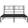 vidaXL Cadre de lit m&eacute;tal sans matelas avec t&ecirc;te de lit noir 120x190cm