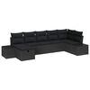 vidaXL Ensemble de canap&eacute; de jardin 7 pc Noir polyrotin