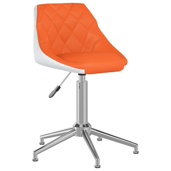 vidaXL Chaises &agrave; manger pivotantes lot de 2 orange et blanc similicuir